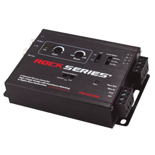CONVERTIDOR DE ALTA-BAJA DE 2 CANALES CON SELECTOR DE IMPEDANCIA Y RESTAURADOR DIGITAL DE BAJOS - RKS-EPIC2HL