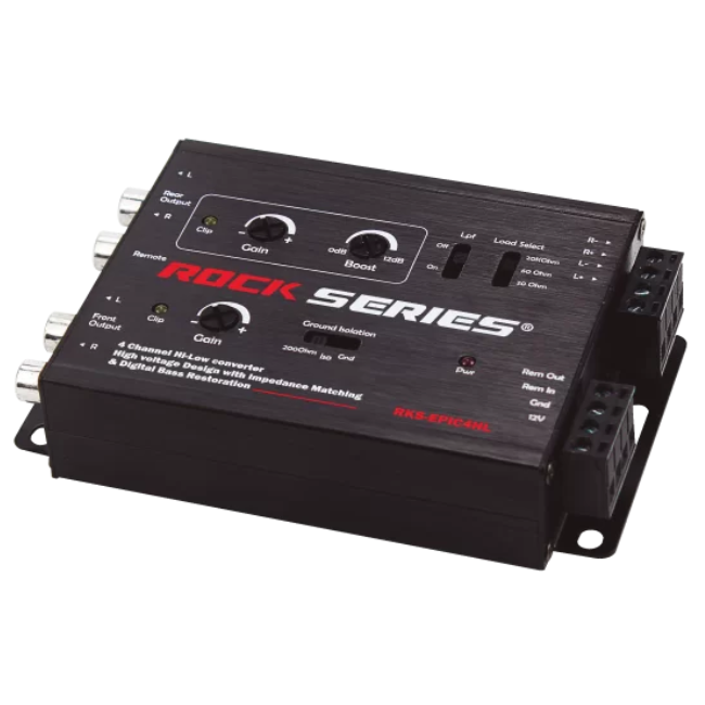 CONVERTIDOR DE ALTA-BAJA DE 4 CANALES CON SELECTOR DE IMPEDANCIA Y RESTAURADOR DIGITAL DE BAJOS - RKS-EPIC4HL